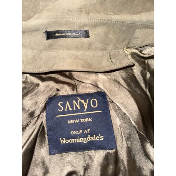 VINTAGE 80's SANYO FOR BLOOMINGDALE'S WRAP TRENCH COAT 36 - Picture 3 of 8